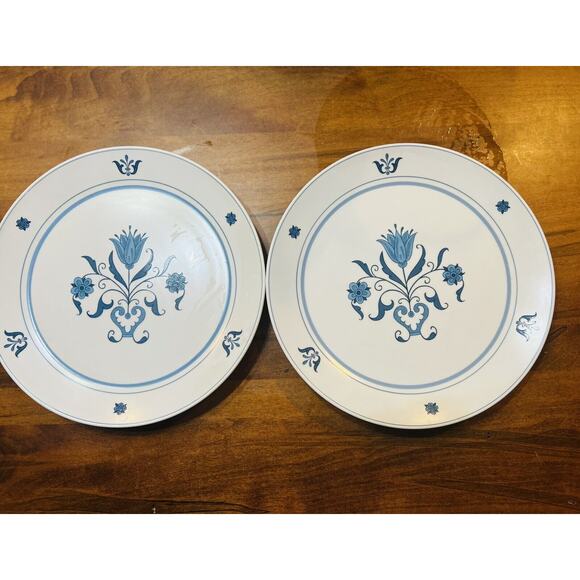 Noritake Blue Haven Progression China 9004 Dinner Plates 10 1/2 Inches Set Of 2 - Picture 1 of 3